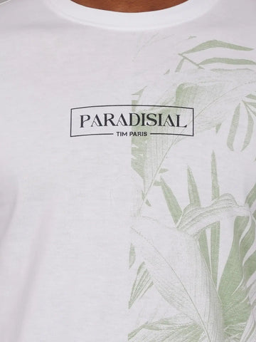 Paradisial White Printed T-Shirt Tim Paris