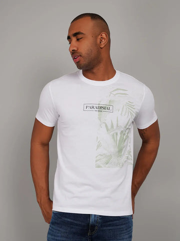 Paradisial White Printed T-Shirt Tim Paris