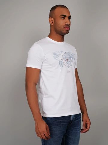 White Printed T-Shirt Tim Paris