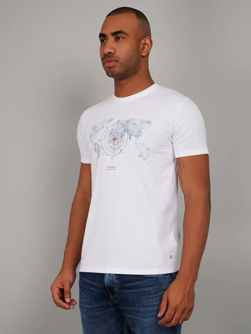 White Printed T-Shirt Tim Paris