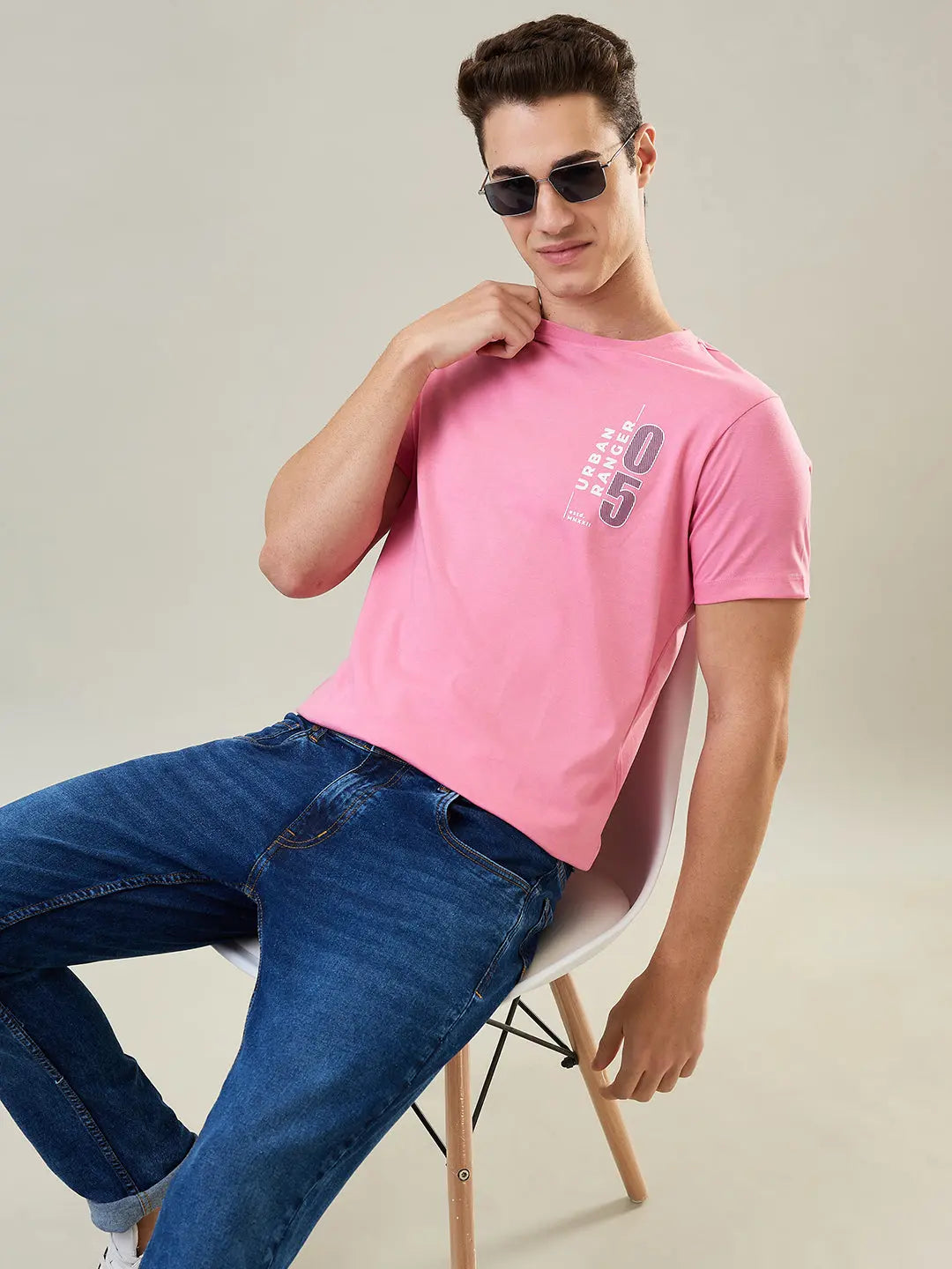 Sea Pink Graphic Print T-Shirt Tim Paris