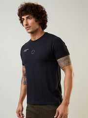 Black Graphic Print Regular Fit T-shirt