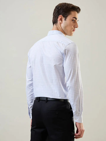 Blue Regular Check Formal Shirt Tim Paris