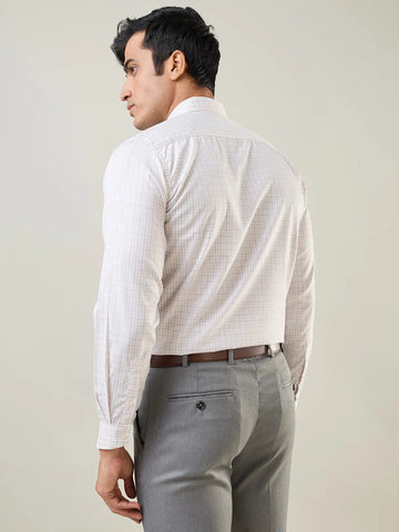 Brown Checkered Formal Shirt Tim Paris