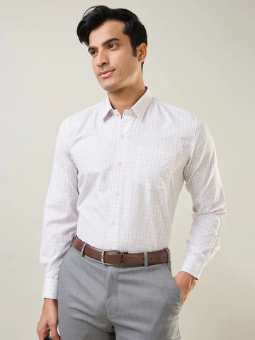 Brown Checkered Formal Shirt Tim Paris