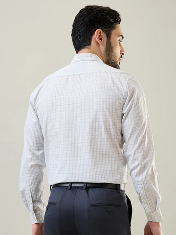 Green Regular Checks Formal Shirt Tim Paris