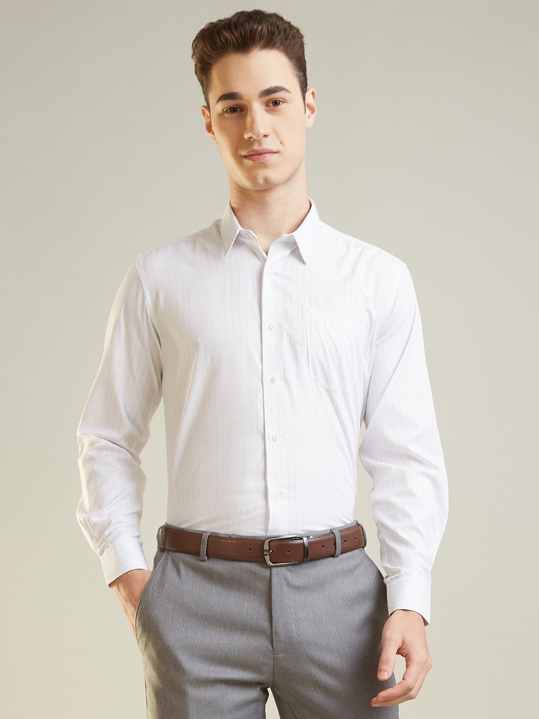 Blue Striped Formal Shirt
