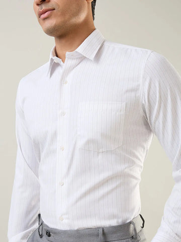 Coffee Striped Formal Shirt Tim Paris