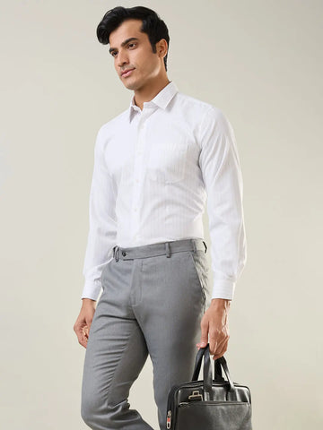 Coffee Striped Formal Shirt Tim Paris