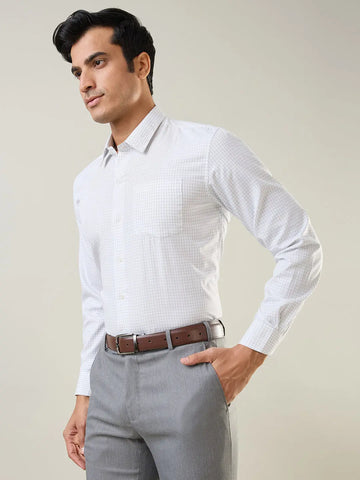 Grey Checkered Formal Shirt Tim Paris