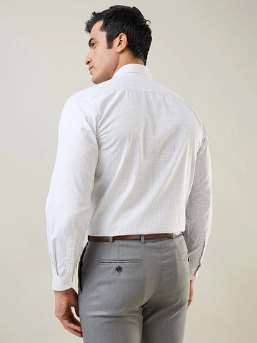 Grey Checkered Formal Shirt Tim Paris