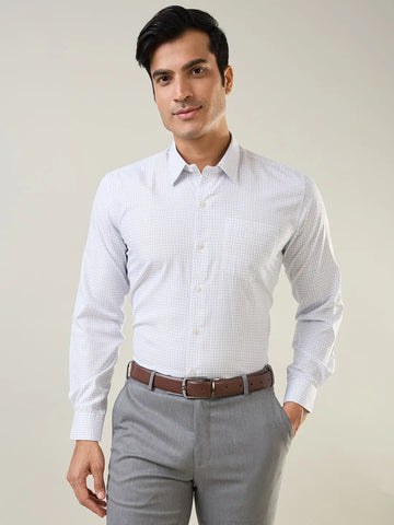 Navy Checkered Formal Shirt Tim Paris