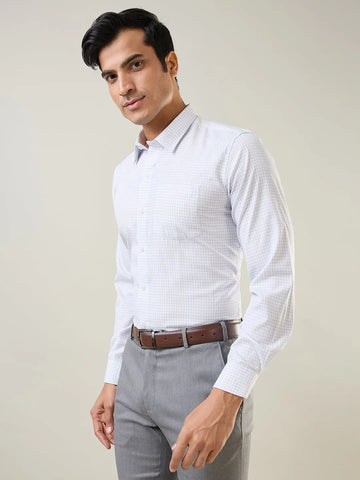 Navy Checkered Formal Shirt Tim Paris