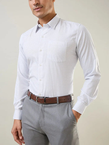 Navy Checkered Formal Shirt Tim Paris