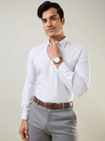 Navy Checkered Formal Shirt Tim Paris