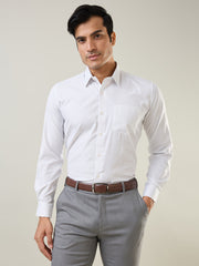 White Checkered Formal Shirt