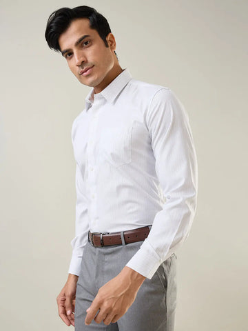 White Checkered Formal Shirt Tim Paris