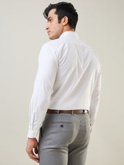 White Checkered Formal Shirt