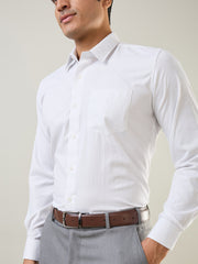 White Checkered Formal Shirt
