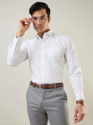 White Checkered Formal Shirt Tim Paris