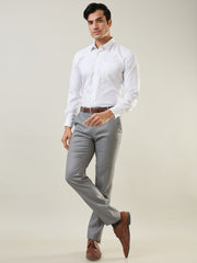 White Checkered Formal Shirt