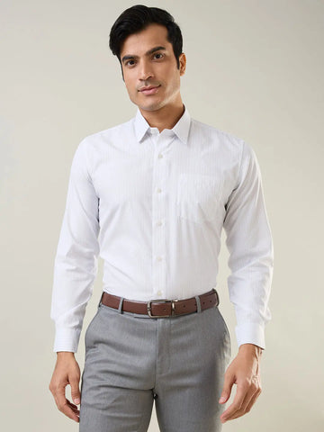 Navy Checkered Regular Fit Formal Shirt TIM PARIS