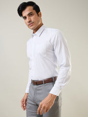 Navy Checkered Regular Fit Formal Shirt