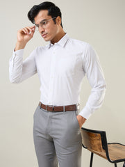 Navy Checkered Regular Fit Formal Shirt