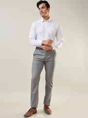 Navy Checkered Regular Fit Formal Shirt