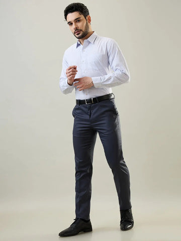 Blue Checkered Regular Fit Formal Shirt Tim Paris