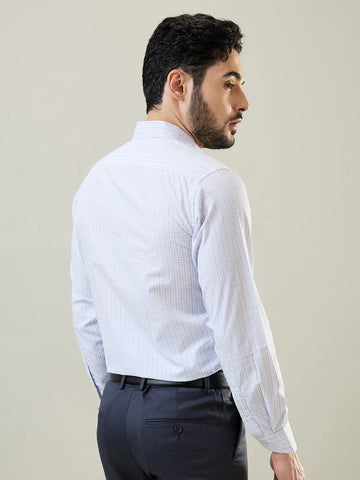 Blue Checkered Regular Fit Formal Shirt Tim Paris