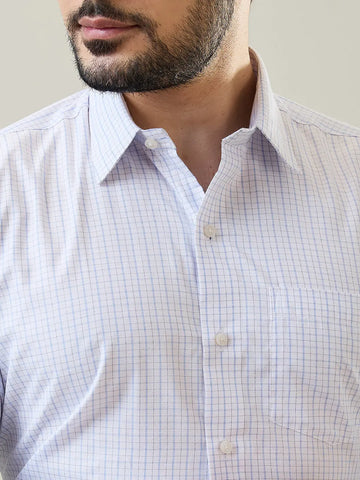 Blue Checkered Regular Fit Formal Shirt Tim Paris