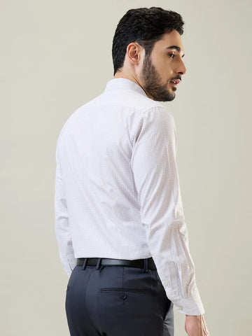 Brown Checkered Regular Fit Formal Shirt Tim Paris