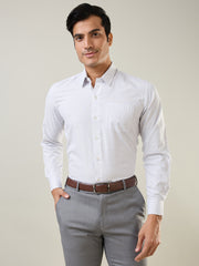 Grey Checkered Regular Fit Formal Shirt