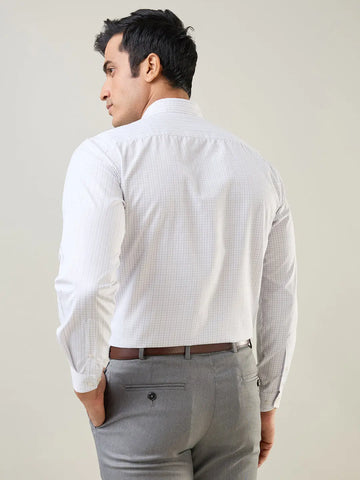 Grey Checkered Regular Fit Formal Shirt TIM PARIS