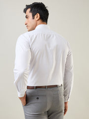 Grey Checkered Regular Fit Formal Shirt