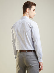 Navy Checkered Regular Fit Formal Shirt