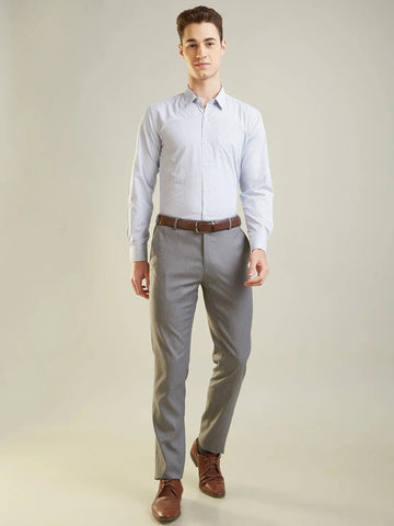 Navy Checkered Regular Fit Formal Shirt TIM PARIS