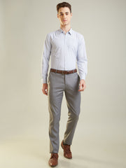 Navy Checkered Regular Fit Formal Shirt