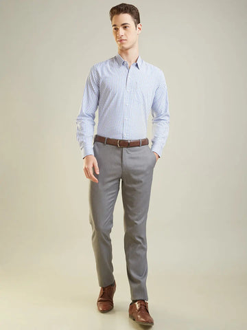 Royal Blue Checkered Formal Shirt Tim Paris