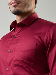 Maroon Solid Formal Shirt