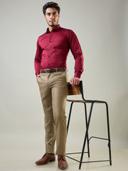 Maroon Solid Formal Shirt
