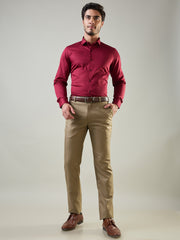 Maroon Solid Formal Shirt