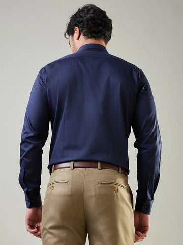 Navy Solid Formal Shirt Tim Paris