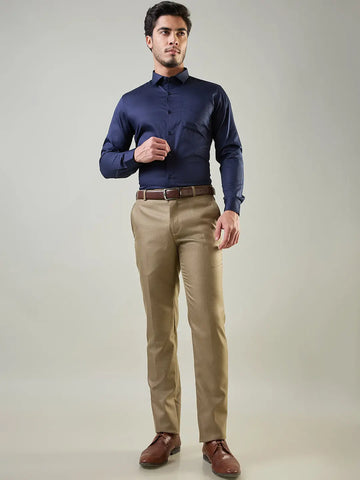 Navy Solid Formal Shirt Tim Paris