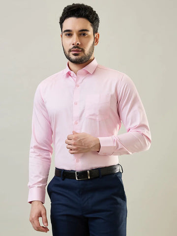 Pink Solid Formal Shirt Tim Paris