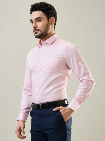 Pink Solid Formal Shirt Tim Paris
