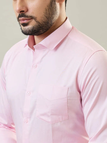 Pink Solid Formal Shirt Tim Paris