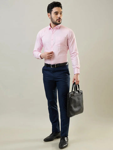 Pink Solid Formal Shirt Tim Paris