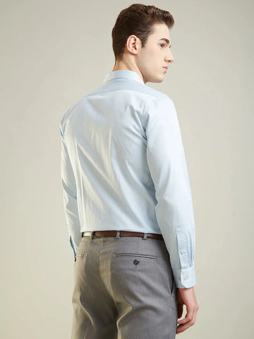 Sky Blue Solid Formal Shirt Tim Paris